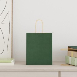 Sacs en papier Bags pcs avec poignées vert 18x8x22 cm 