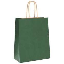 Sacs en papier Bags pcs avec poignées vert 18x8x22 cm 