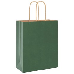 Sacs en papier Bags pcs avec poignées vert 18x8x22 cm 