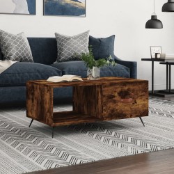 Table basse chêne fumé 90x50x40 cm bois d'ingénierie 