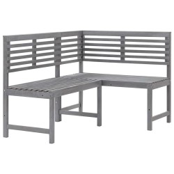 Banc d'angle de jardin Gris 140 cm Bois solide d'acacia 