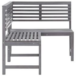 Banc d'angle de jardin Gris 140 cm Bois solide d'acacia 