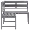 Banc d'angle de jardin Gris 140 cm Bois solide d'acacia 