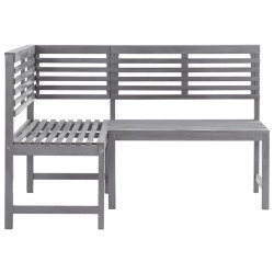Banc d'angle de jardin Gris 140 cm Bois solide d'acacia 