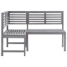 Banc d'angle de jardin Gris 140 cm Bois solide d'acacia 