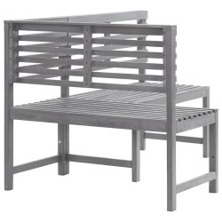 Banc d'angle de jardin Gris 140 cm Bois solide d'acacia 