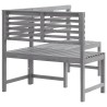 Banc d'angle de jardin Gris 140 cm Bois solide d'acacia 
