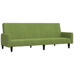 Canapé-lit à 2 places vert clair velours 
