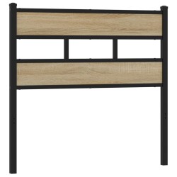 Tête de lit chêne sonoma 75 cm fer et bois d'ingénierie 