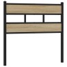 Tête de lit chêne sonoma 75 cm fer et bois d'ingénierie 