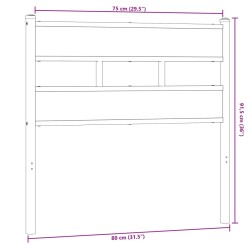 Tête de lit chêne sonoma 75 cm fer et bois d'ingénierie 