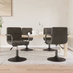 Chaises pivotantes à manger lot de 4 gris foncé velours 