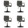 Chaises pivotantes à manger lot de 4 gris foncé velours 