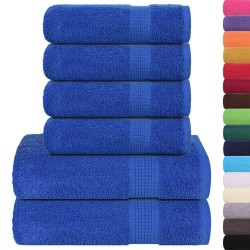 Ensemble de serviettes 6 pcs bleu 360 g/m² 100% coton 