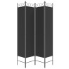Cloison de séparation 4 panneaux Noir 160x200 cm Tissu 