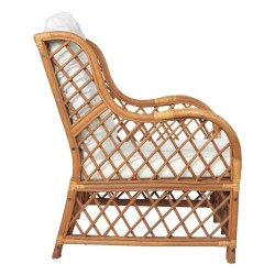 Canapé avec coussin Marron clair Rotin naturel et lin 