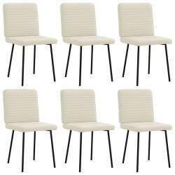 Chaises à manger lot de 6 crème velours 