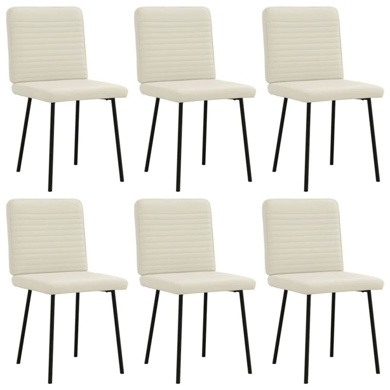 Chaises à manger lot de 6 crème velours 