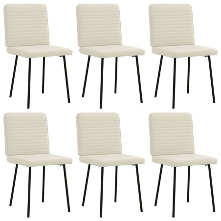 Chaises à manger lot de 6 crème velours 