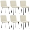 Chaises à manger lot de 6 crème velours 