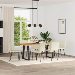 Chaises à manger lot de 6 crème velours 