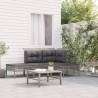 Salon de jardin 4 pcs avec coussins Gris Résine tressée 