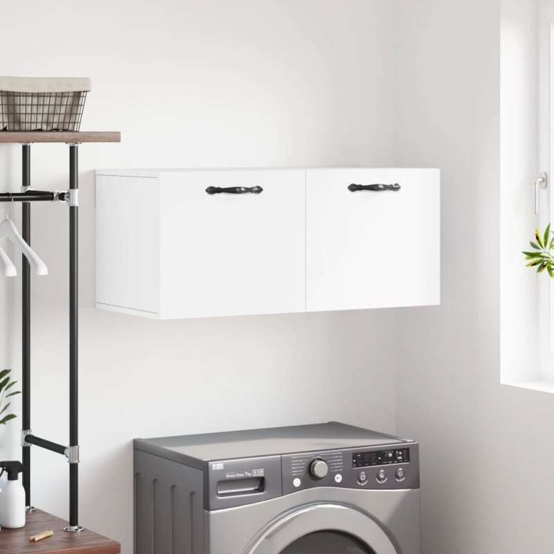 Armoire murale blanc 80x36,5x35 cm bois d'ingénierie 