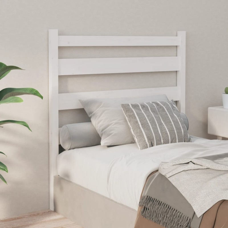 Tête de lit Blanc 106x4x100 cm Bois massif de pin Tête de lit Blanc 106x4x100 cm Bois massif de pin