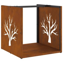 Étagère à bois 40x40x40 cm acier résistant aux intempéries 