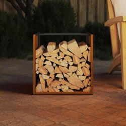 Étagère à bois 40x40x40 cm acier résistant aux intempéries 