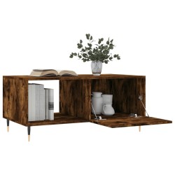 Table basse chêne fumé 90x50x40 cm bois d'ingénierie 