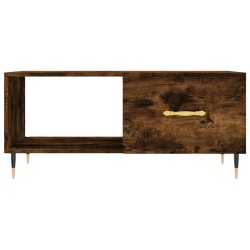 Table basse chêne fumé 90x50x40 cm bois d'ingénierie 