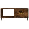 Table basse chêne fumé 90x50x40 cm bois d'ingénierie 
