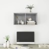 Meuble TV mural Gris béton 37x37x72 cm Bois d’ingénierie 