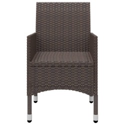Ensemble à manger de jardin 3 pcs Marron 