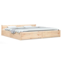 Cadre de lit sans matelas avec tiroirs 