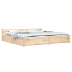 Cadre de lit sans matelas avec tiroirs 