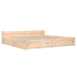 Cadre de lit sans matelas avec tiroirs 