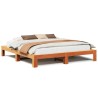 Cadre de lit sans matelas cire marron 200x200cm bois pin massif 