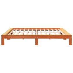 Cadre de lit sans matelas cire marron 200x200cm bois pin massif 