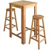 Table et tabourets de bar 3 pcs Bois d'acacia massif 