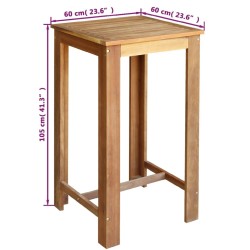Table et tabourets de bar 3 pcs Bois d'acacia massif 
