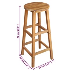 Table et tabourets de bar 3 pcs Bois d'acacia massif 