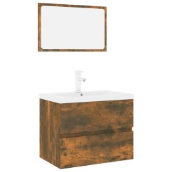Meubles de salle de bain Chêne fumé Bois d'ingénierie 