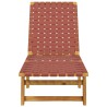 Chaises longues lot de 2 rouge bois d'acacia solide et tissu 