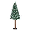 Sapin de Noël mince bois véritable et neige blanche vert 210 cm 
