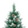 Sapin de Noël mince bois véritable et neige blanche vert 210 cm 