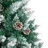 Sapin de Noël mince bois véritable et neige blanche vert 210 cm 