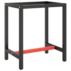 Cadre de banc de travail Noir et rouge mat 70x50x79 cm Métal  