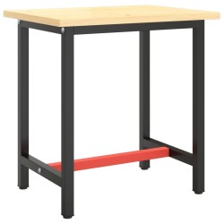 Cadre de banc de travail Noir et rouge mat 70x50x79 cm Métal  